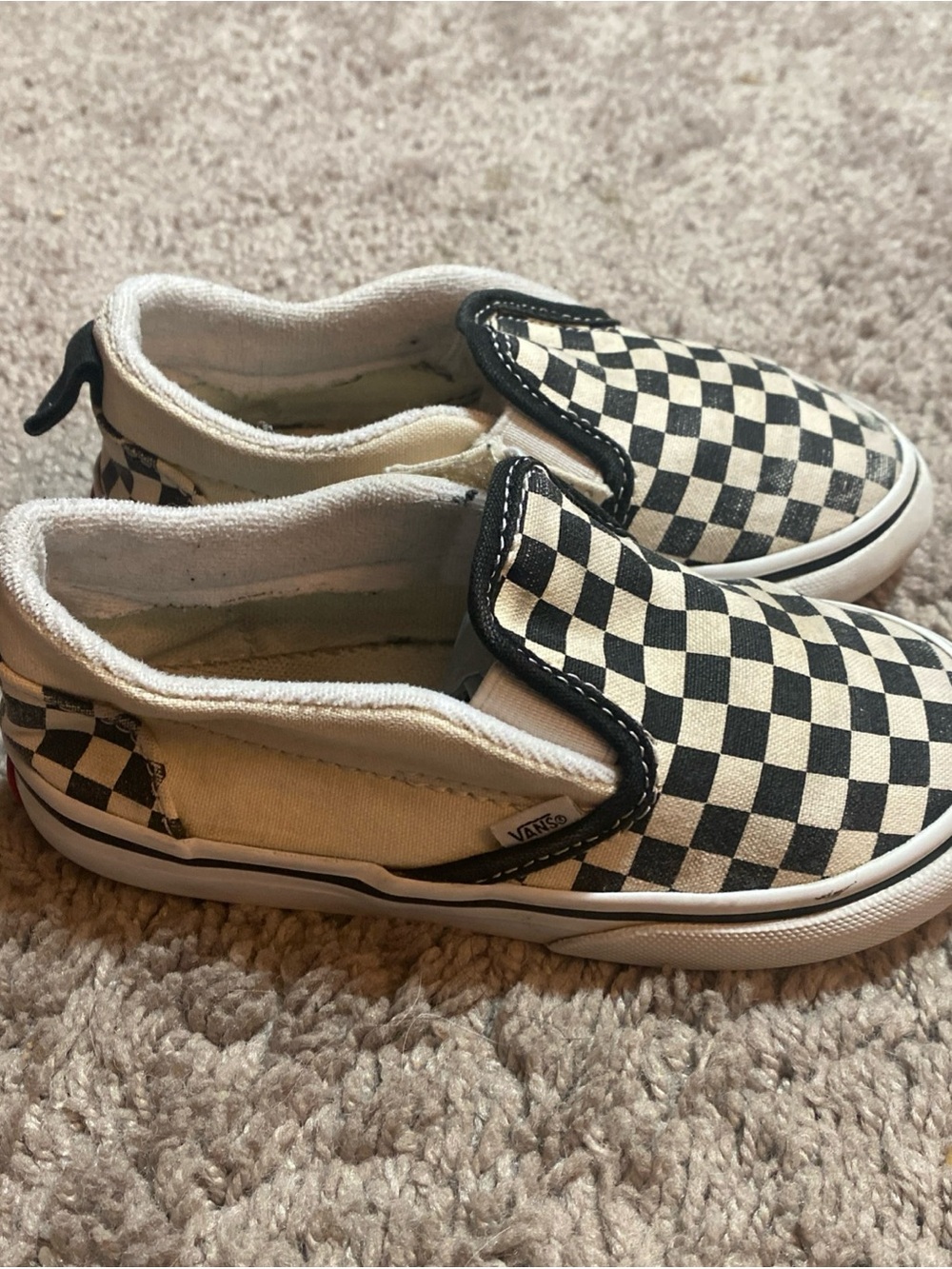 Vans Oldskool low Kids Classic Slip-On Checkerboard in Black and White size 9.5C